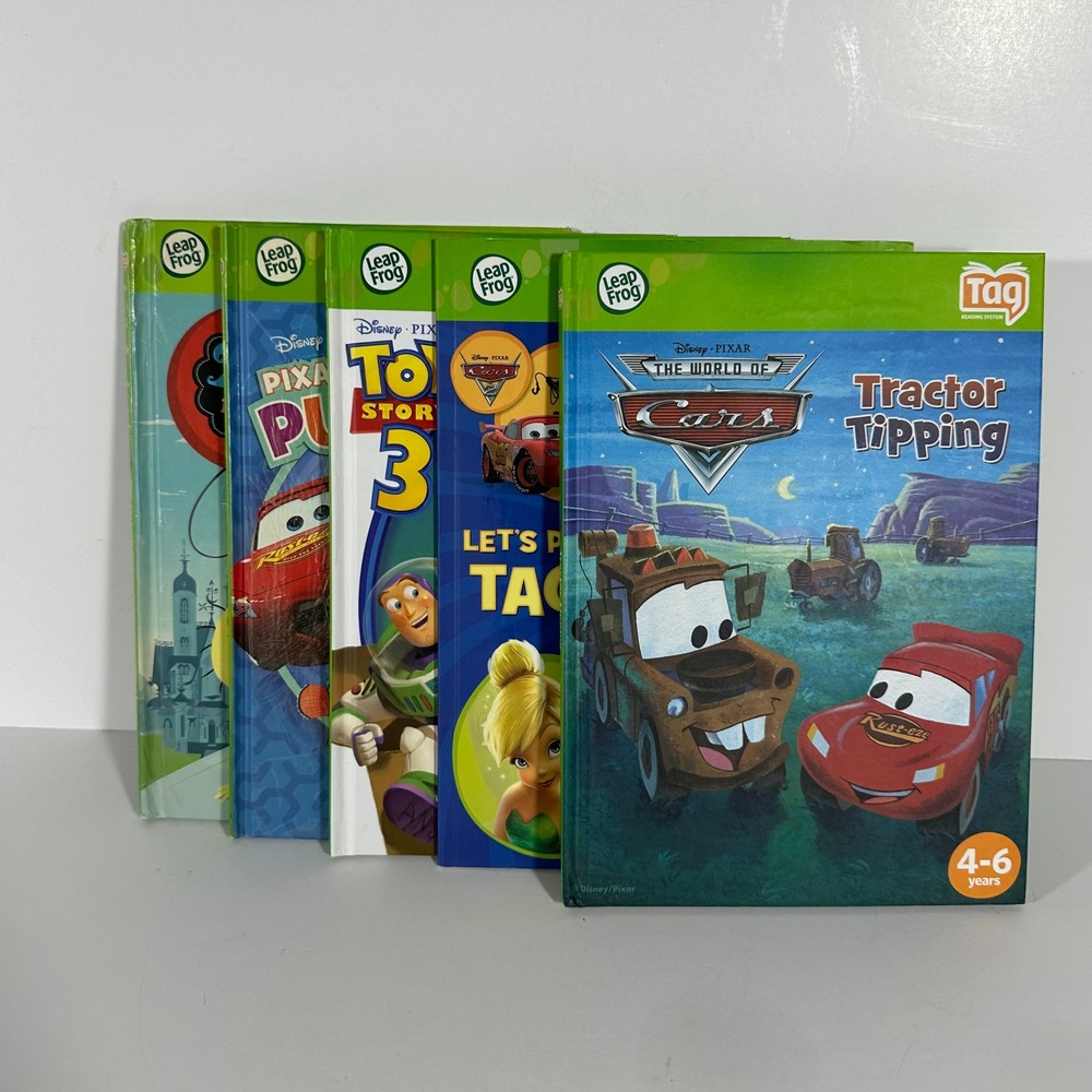 LeapFrog Tag Reading System Book Lot Disney Pixar Cars Toy Story 3 Fosters 5ct